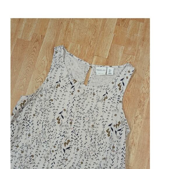 Rachel Zoe Size Small 100% Linen Sleeveless Floral A Line Tank Dress Pockets - Picture 3 of 8